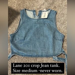 Lane 201 crop Jean tank - never worn